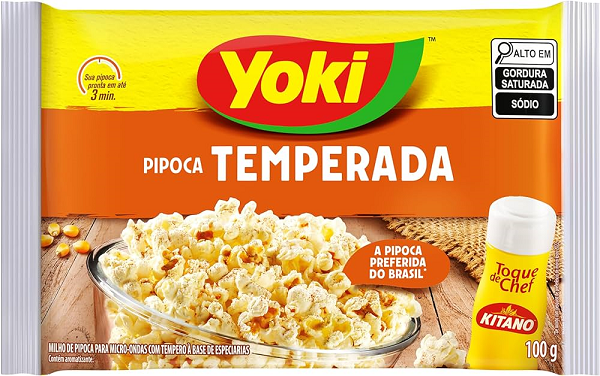 Pipoca Microondas Yoki Temperada com Toque Chef 100g