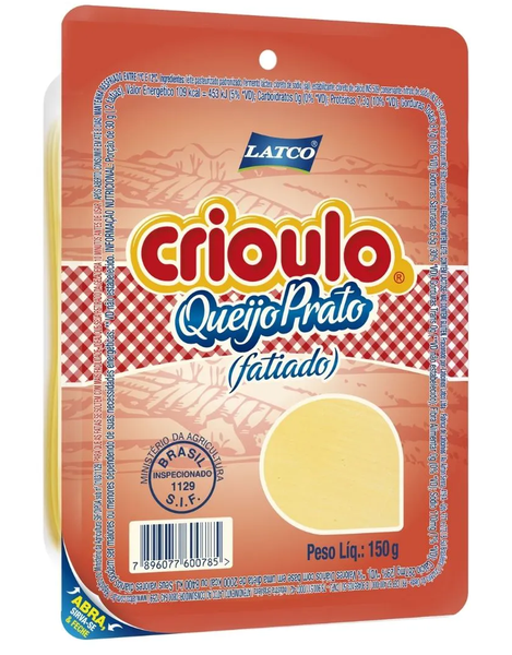 Queijo Crioulo Prato Embalado 150g