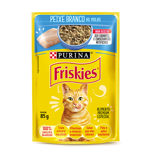 Ração Friskies Peixe Branco ao Molho 85g