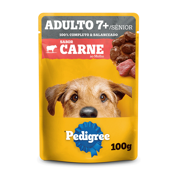 Ração Pedigree Adulto 7+ Carne Sachê 100g