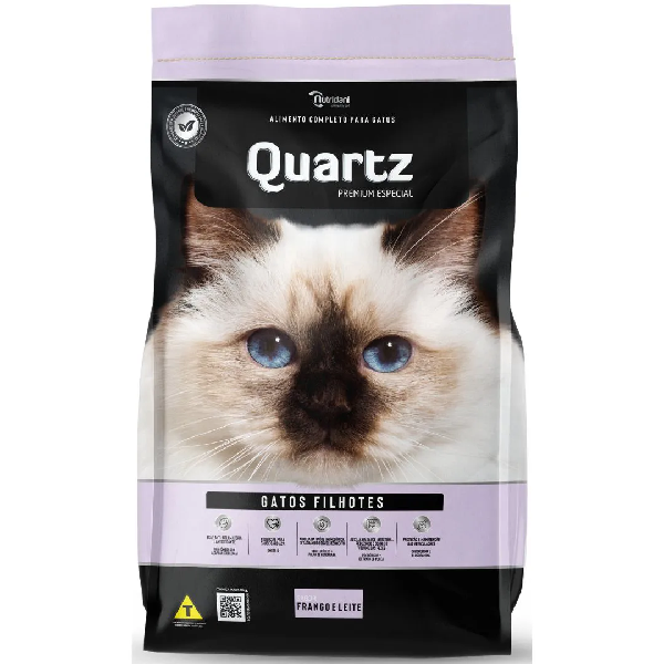 Ração Quartz Gatos Filhotes Leite e Frango 1kg