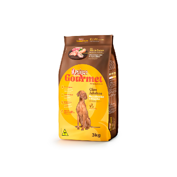 Ração Quatree Gourmet Adultos Raças Médias e Grandes 3kg