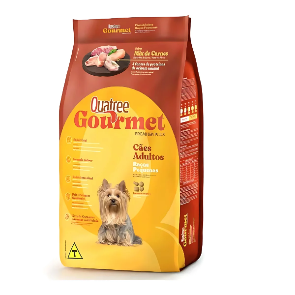 Ração Quatree Gourmet Cães Adultos Raças Pequenas 3kg