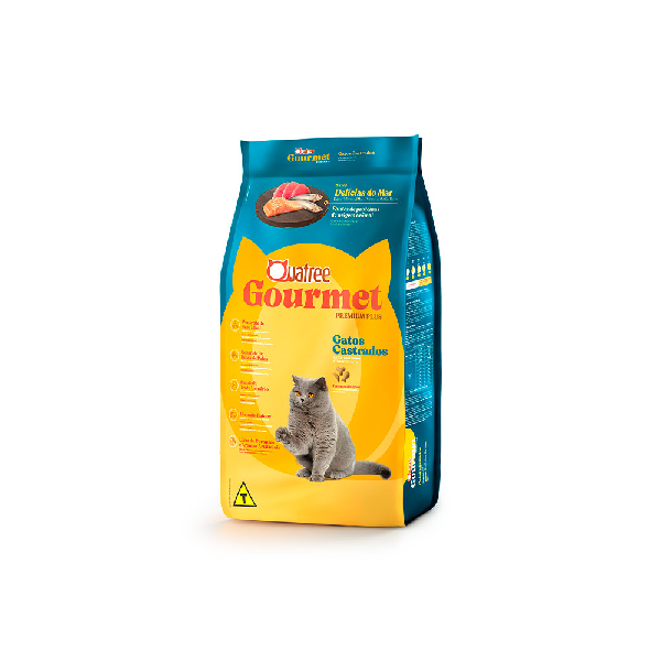 Ração Quatree Gourmet Delícias do Mar Gatos Castrados 1kg