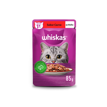 Ração Whiskas Adulto Carne Sachê 85g