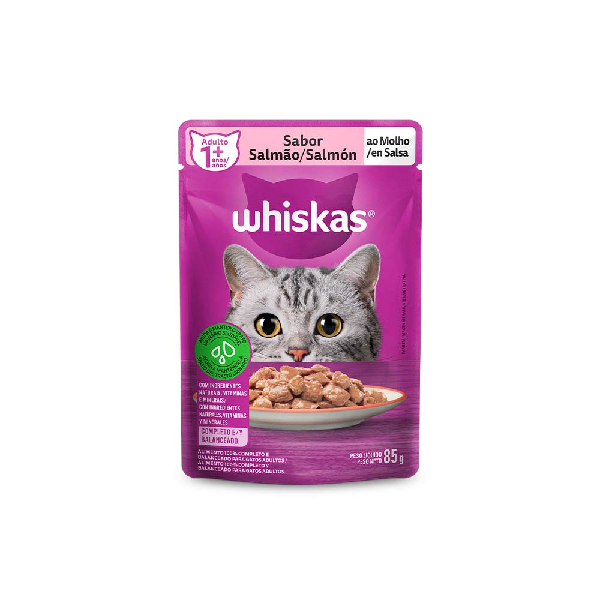 Ração Whiskas Adulto Salmão Sachê 85g
