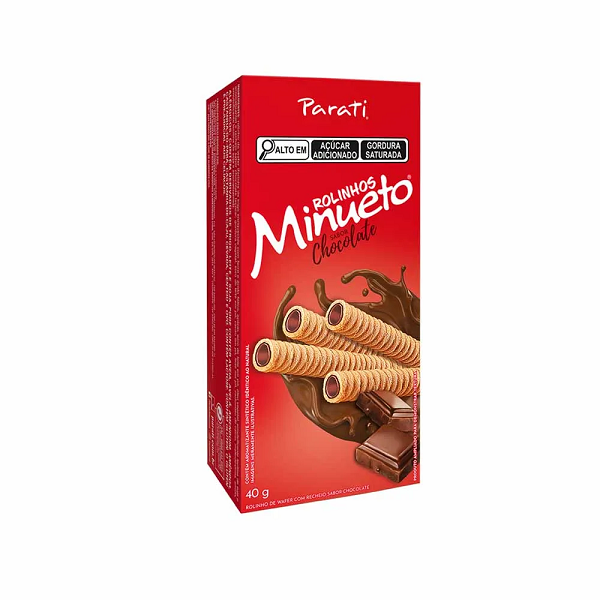 Rolinho Wafer Parati Minueto Chocolate 40g