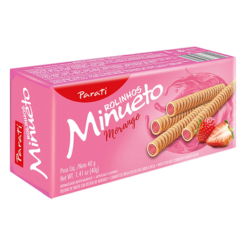 Rolinho Wafer Parati Minueto Morango 40g