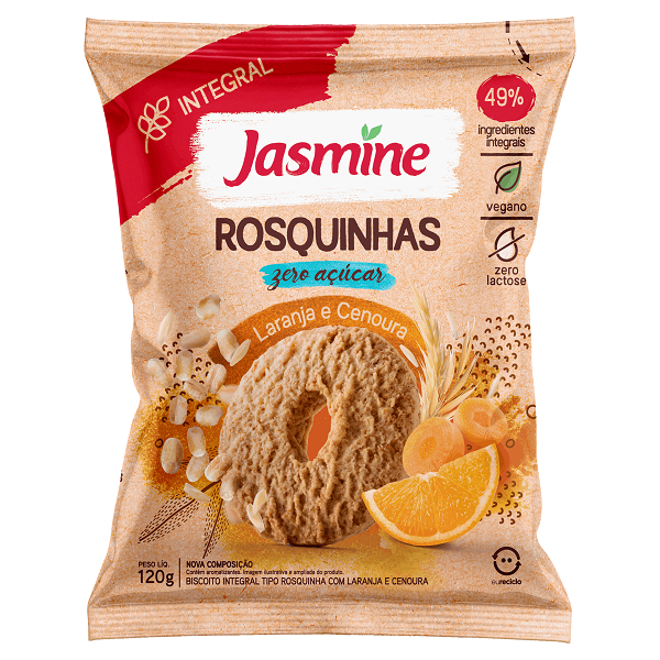 Rosquinhas Jasmine Integral Laranja e Cenoura 120g