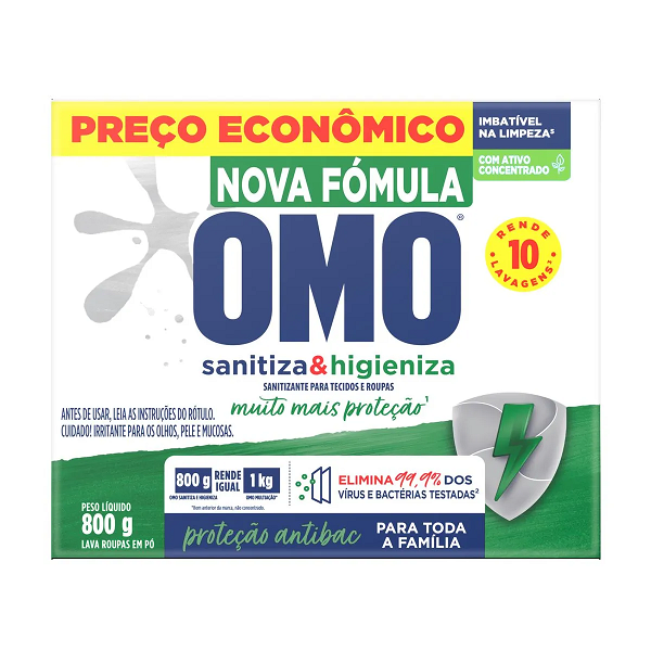 Sabão em Pó Omo Sanitiza e Higieniza 800g
