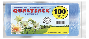 Saco de Lixo Qualysack Azul 100l 75cmx105cm 15 sacos