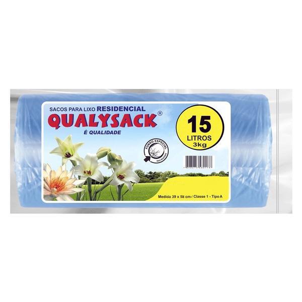 Saco de Lixo Qualysack Rolo Azul 15l 39cmx58cm 60 sacos