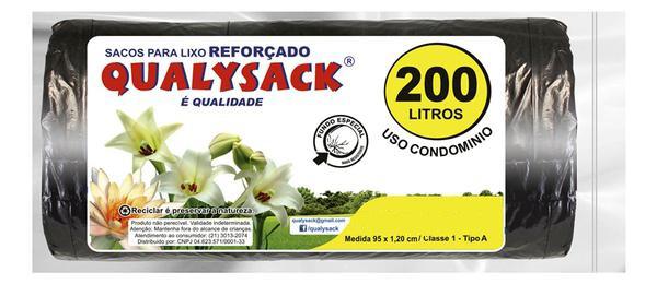 Saco de Lixo Qualysack Rolo Preto 200l 90X115cm 5 sacos