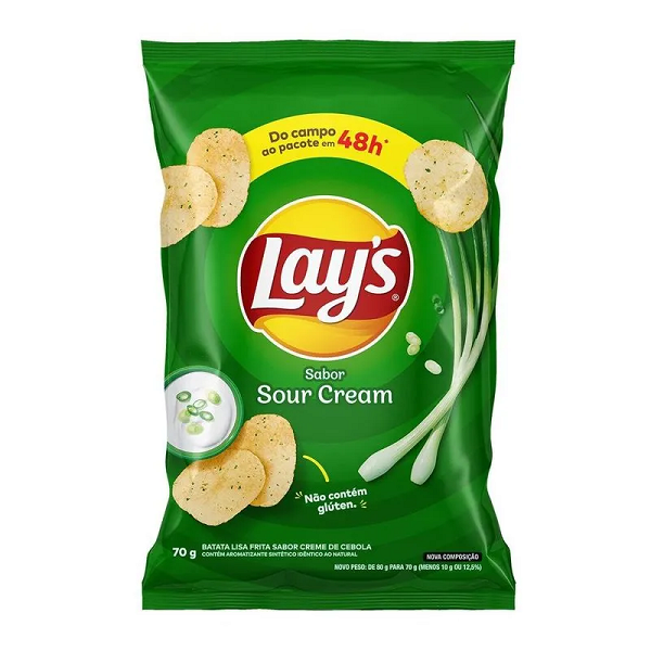 Salgadinho Elma Chips Batata Lays Sour Cream 70g