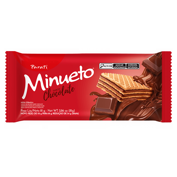 Biscoito Parati Wafer Minueto Chocolate 81g