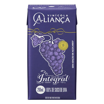 Suco Aliança Uva Tinto Integral 200ml