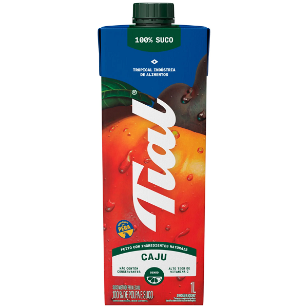 Suco Tial Caju 100% sem Açúcar 1l