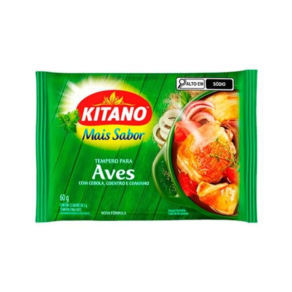 Tempero Kitano Mais Sabor para Aves 12un 60g