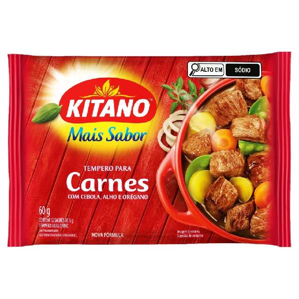 Tempero Kitano Mais Sabor para Carnes 12un 60g