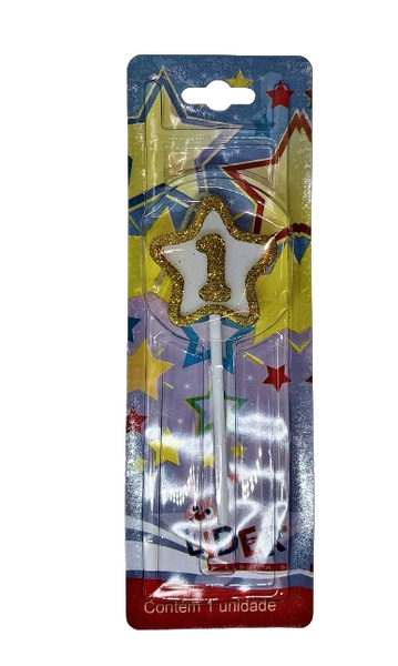 Vela  Líder Festas Estrelinha Dourada N°1 Un