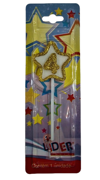 Vela Líder Festas Estrelinha Dourada N°4 Un