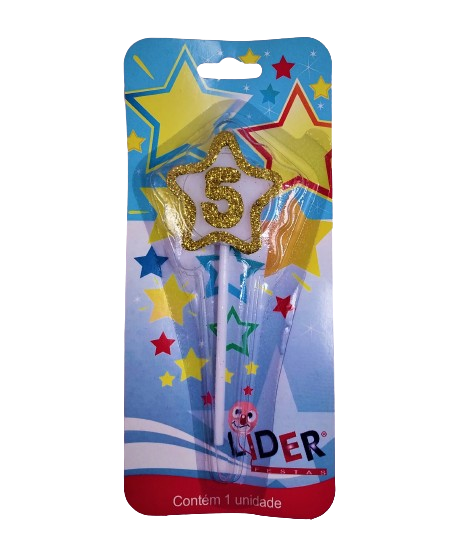 Vela Líder Festas Estrelinha Dourada N°5 Un