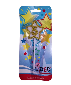 Vela Líder Festas Estrelinha Dourada N°5 Un