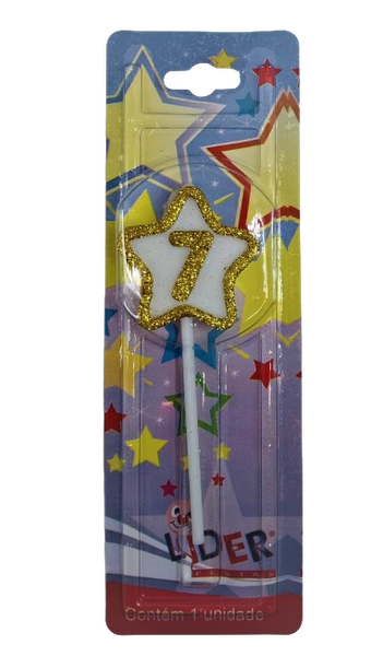 Vela Líder Festas Estrelinha Dourada N°7 Un