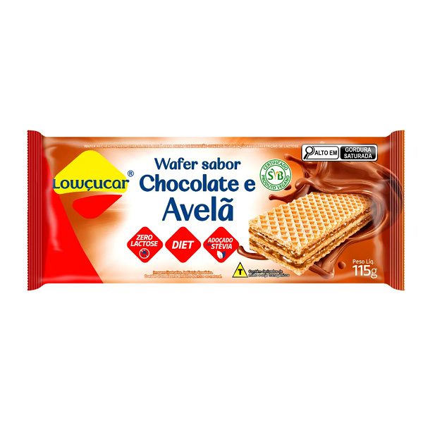 Wafer Lowçucar Chocolate com Avelã 0% Açúcar 115g