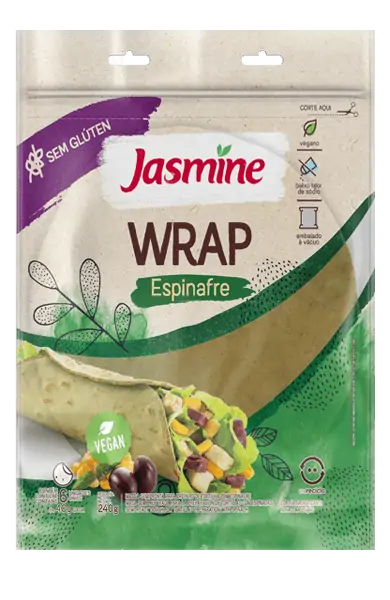 Wrap Jasmine Espinafre sem Glúten 240g