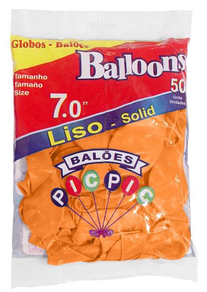 BALAO LISO 7.0 50X1 PIC PIC LARANJA