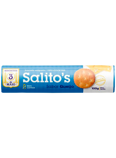 BISCOITOS 3 DE MAIO SALITOS QUEIJO 100G
