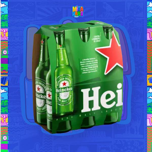 CERVEJA HEINEKEN LONGNECK C/6 330ML