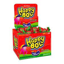 CHICLETE HAPPY BOL MORANGO 140G