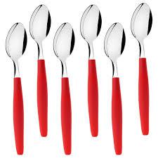 COLHER DE SOBREMESA RATTAN VERMELHO 6PCS