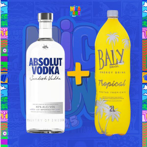 COMBO 01 VODKA ABSOLUT 750ML+ 01 ENERG.