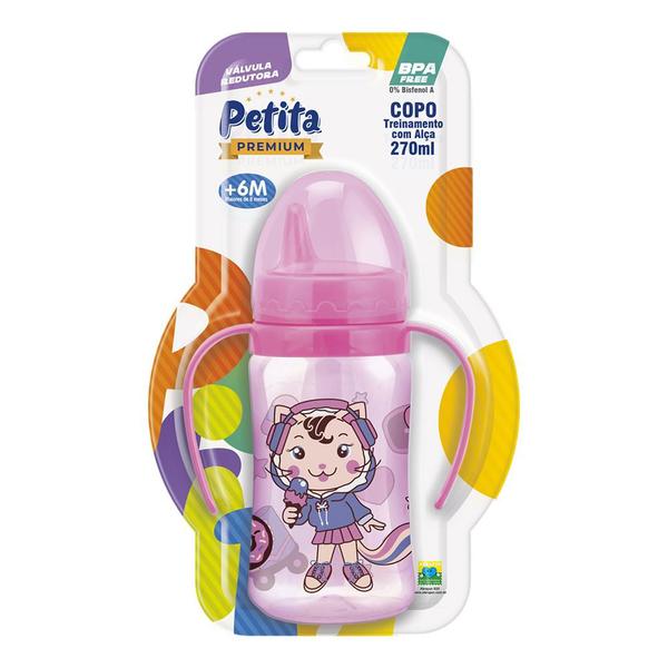 COPO C/VALVULA+ALCA ROSA COLOR 270ML PET