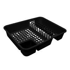 ESCORREDOR DE PRATOS COMPACTO PRETO PLAS