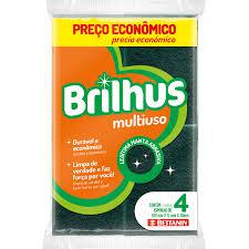 ESPONJA BRILHUS MULTIUSO C/4