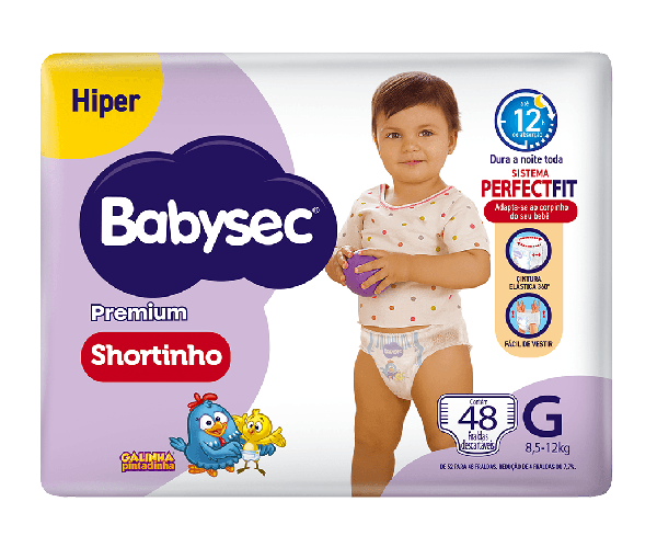 FRALDA BABYSEC SHORTINHO HIPER G C/48