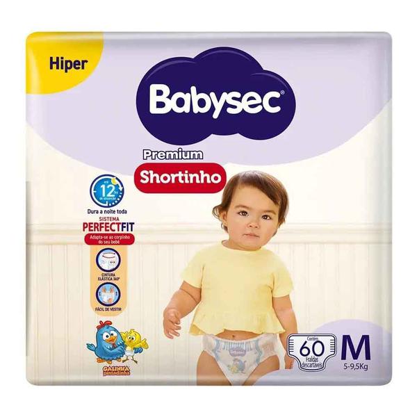 FRALDA BABYSEC SHORTINHO HIPER M C/60