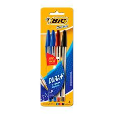 KIT CANETAS BIC CRISTAL C 4 UNIDADES 1.0