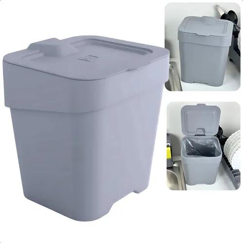 LIXEIRA DE PIA CINZA TITANIO DE PLASTICO