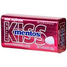 PASTILHA MENTOS KISS MORANGO LATA  35G