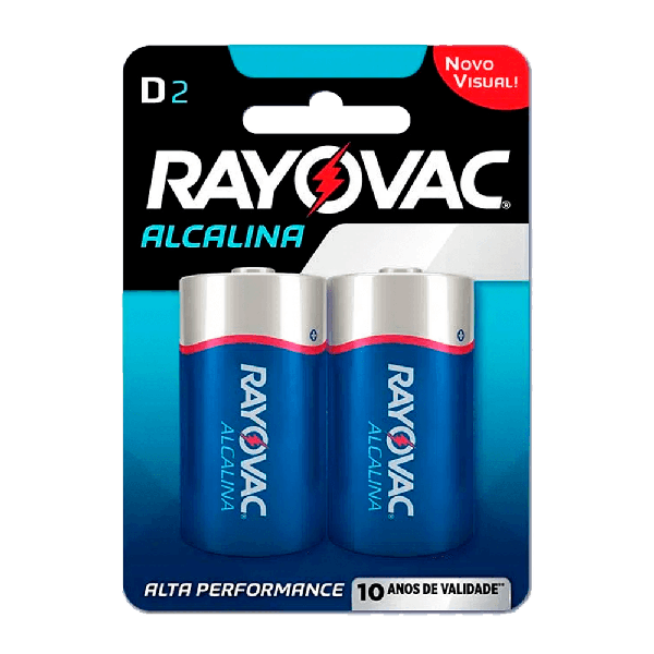 PILHA RAYOVAC ALC D SM C/2UN