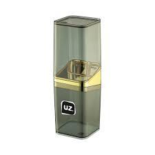 PORTA ESCOVA C/TAMPA SLIM PRETO DOURADO