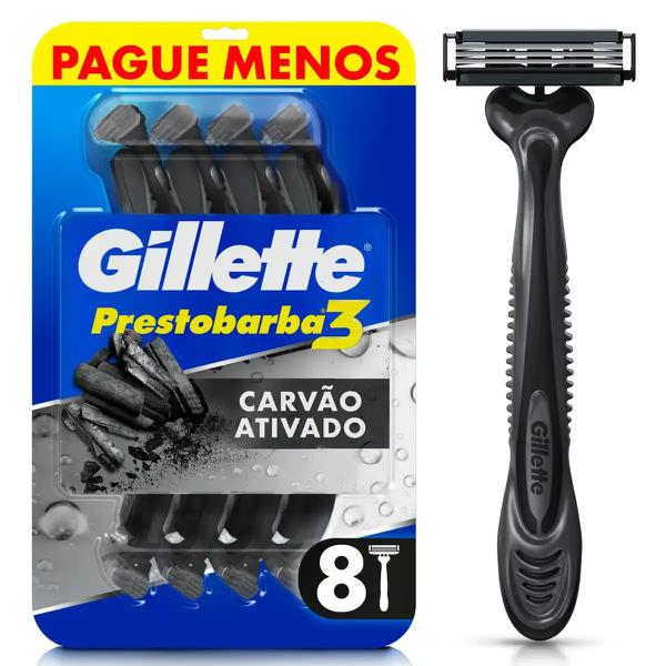 PRESTOBARBA 3  CARVAO PROMOCIONAL GILLET