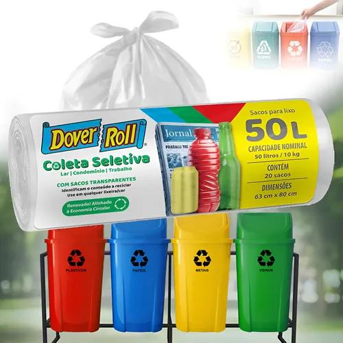 SACO LIXO COLETA SELETIVA VIDRO 50L