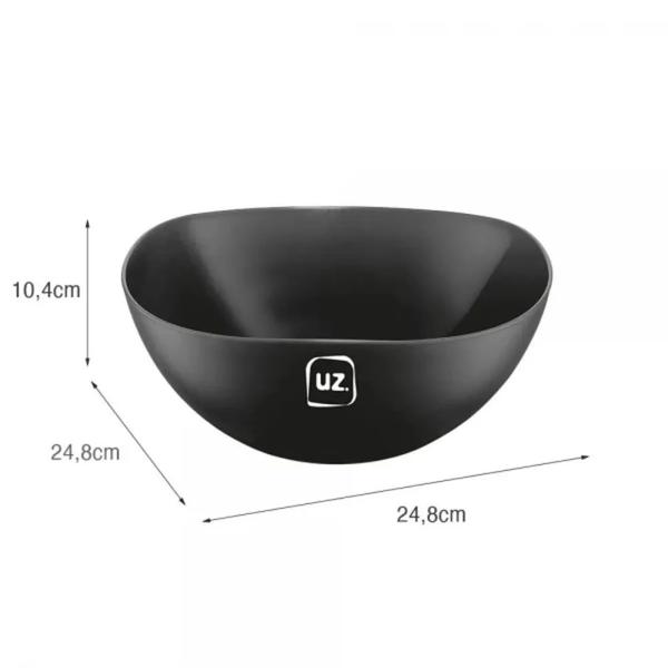 SALADEIRA GOMADA  PRETO SOLIDO DE PLASTI