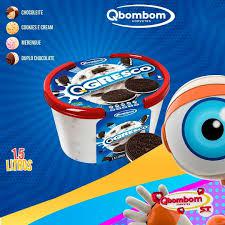 SORVETE QBOMBOM COOKIES E CREAM 1,5 L